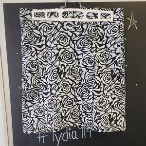 Black and White Rose Pattern Skirt